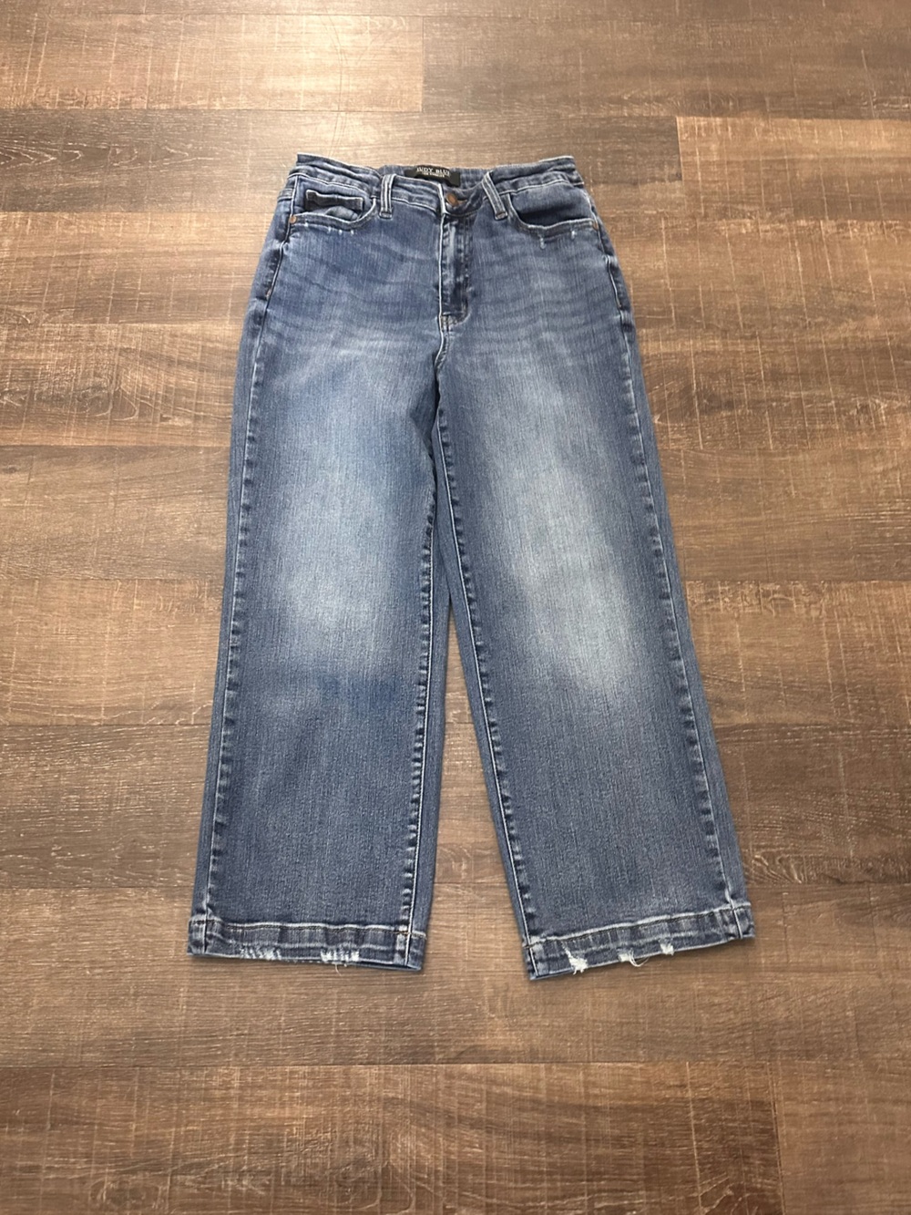 Judy Blue High Waisted Vintage Wash Cropped Wide Leg Jeans Size 7/28